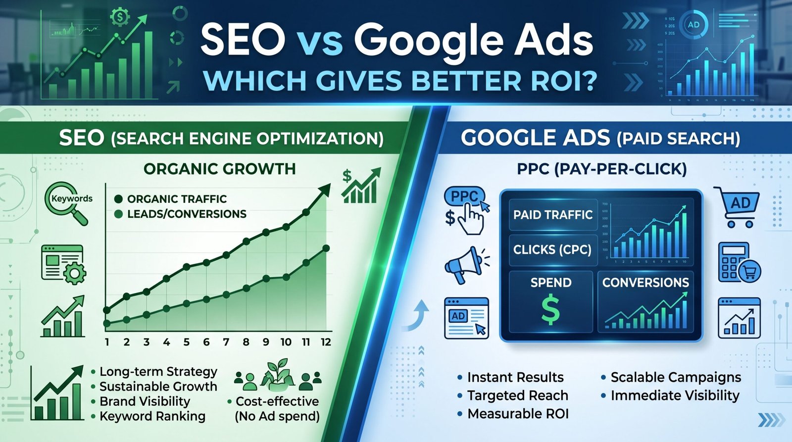 SEO vs Google Ads: Which Gives Better ROI?